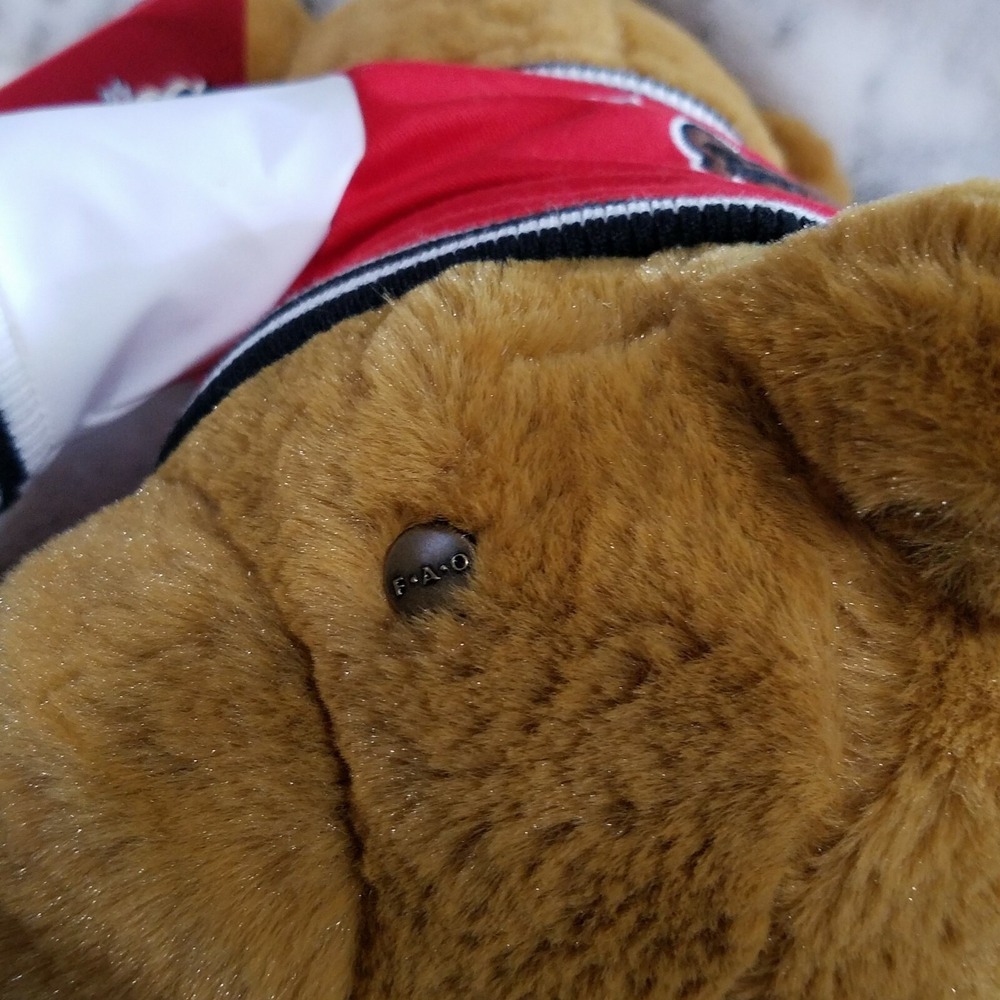 FAO Schwartz‎ Varsity Teddy Bear 12" Stuffed Animal Sealed Adoption Records Gift - Picture 6 of 8